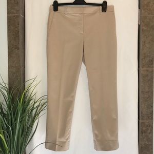 NWT ANN TAYLOR Tan Sateen Ankle Pant - Size 8
